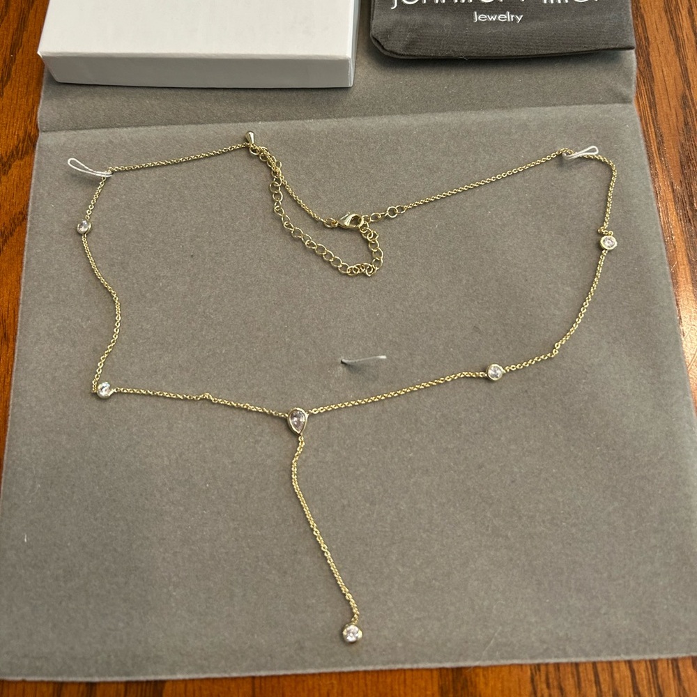 Jennifer Meyer Gold Necklace with Crystal Details
